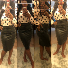 Load image into Gallery viewer, Her Black Studded Pencil Skirt